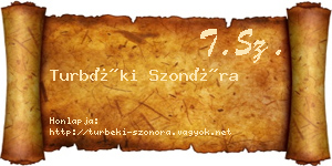 Turbéki Szonóra névjegykártya
